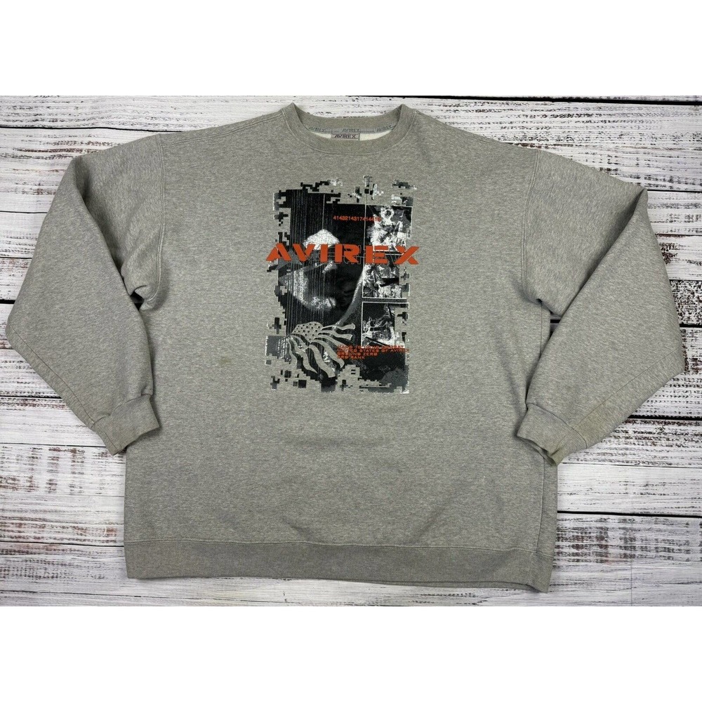 Vtg Y2K Avirex Ground Zero Hand Combat 3rd Rank Crew Neck Sweatshirt Sz‎ 2XL